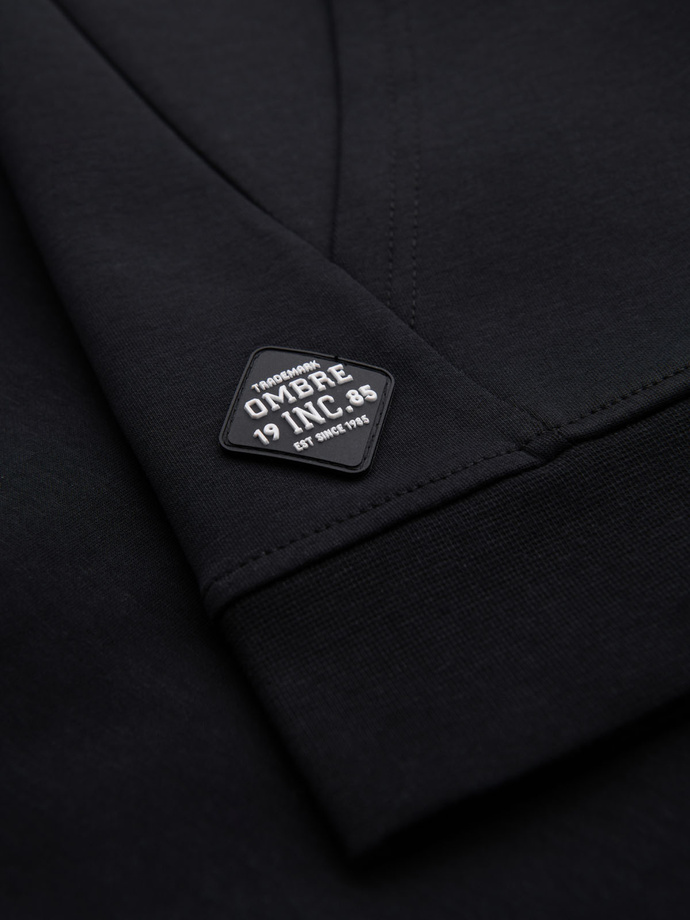 Gatvės drabužių stiliaus džemperis su gobtuvu - juodas V3 OM-SSZP-0213