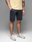 Casual men's SLIM FIT jacquard knit shorts - navy blue V1 OM-SRCS-0168