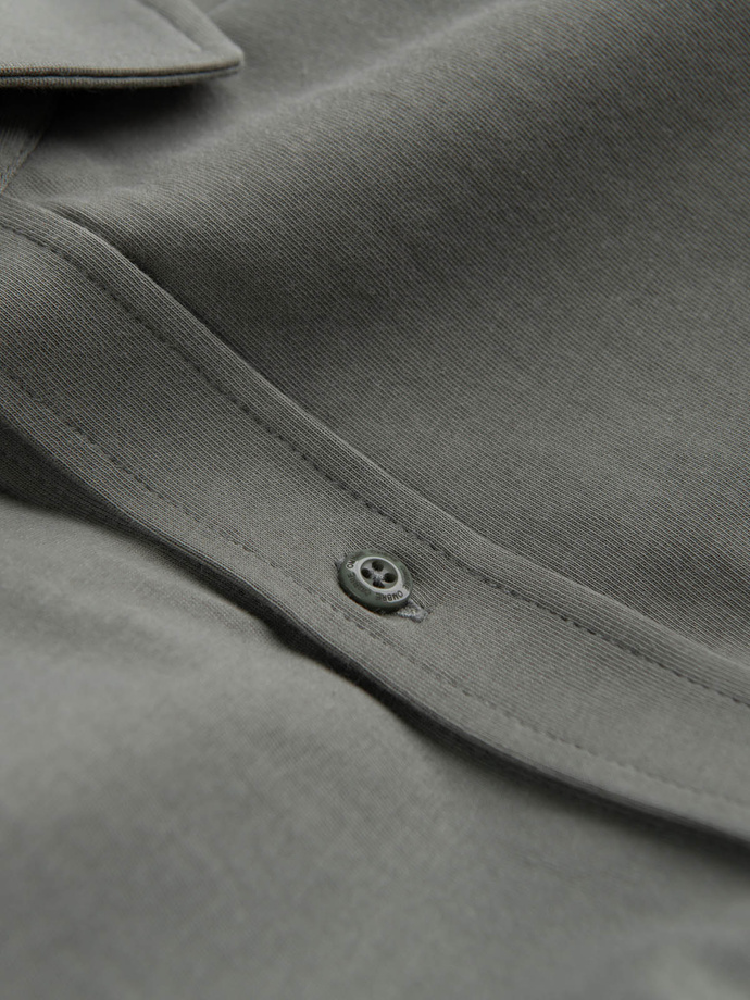 Men's cotton REGULAR single jersey knit shirt - light khaki V4 OM-SHCS-0138