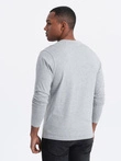 Men's unprinted longsleeve with a crew neckline - grey melange V7 OM-LSBL-0108