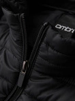 Men's quilted jacket with high zipped hood - black V1 OM-JAHP-0238