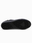 Men's high-top sneakers with decorative zipper - black V1 OM-FOTH-22FW-002
