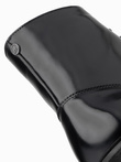 Pantofi sport pentru bărbați din piele ecologică lucioasă - negru V1 OM-FOBO-0175