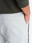 Men's knit joggers with pleats - light grey V3 OM-PAJO-0202