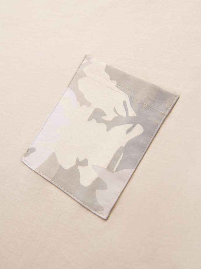 Vyriški medvilniniai marškinėliai su kišenėmis - turkio spalvos V1 OM-TSPT-0228