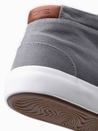 Men's high-top cotton canvas sneakers shoes - gray V3 OM-FOTH-0156