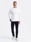 BASIC men's longsleeve with round neckline - white V4 OM-LSBL-0106