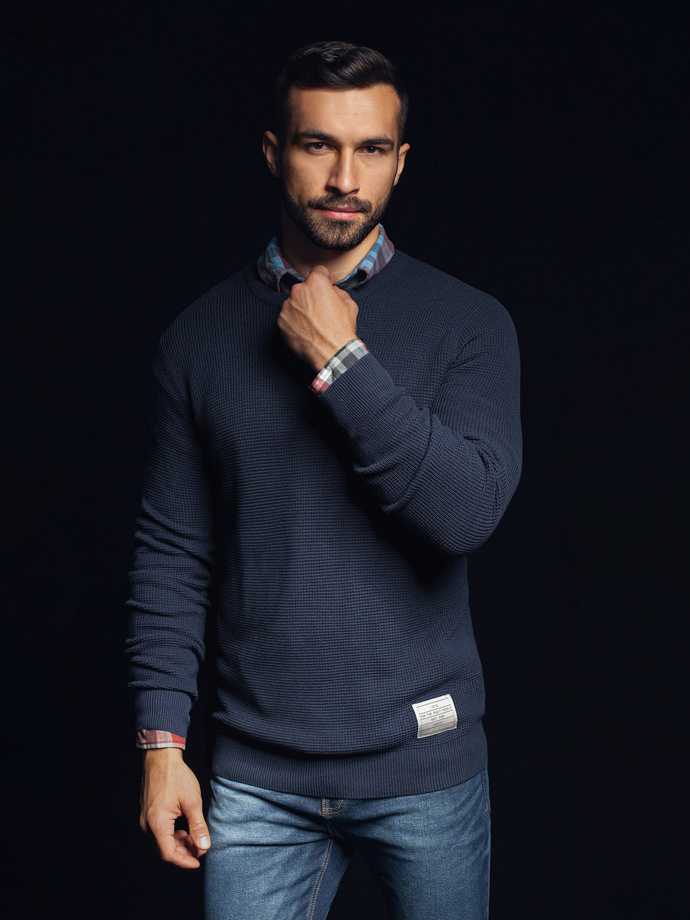 Pánsky sveter- tmavo nebesky modrá E185