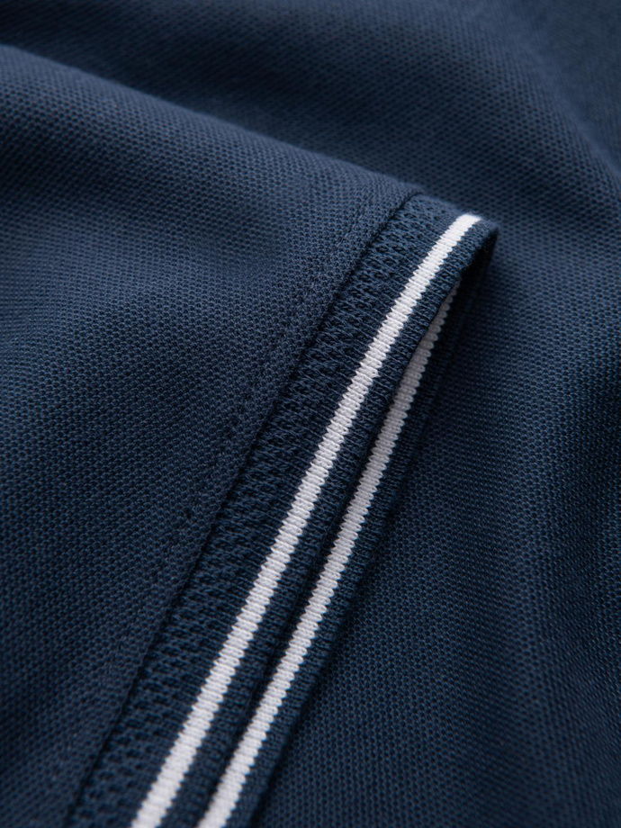 Tricou polo bărbătesc fără nasturi - albastru marin V3 OM-POSS-0110