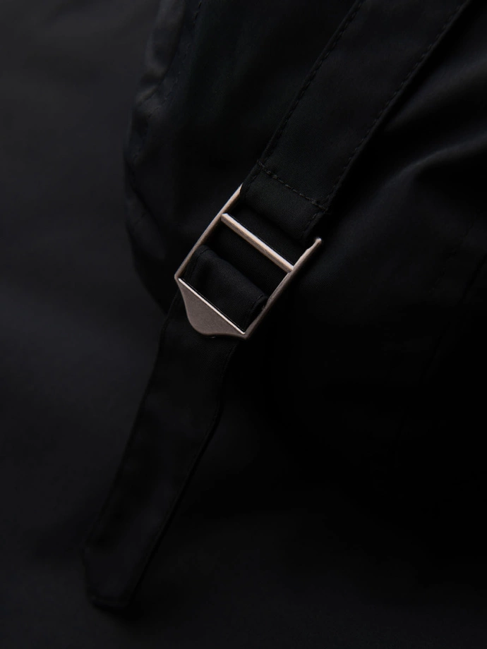 Classic long men's parka jacket - black V6 OM-JAPJ-0313