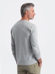 BASIC men's longsleeve with round neckline - grey melange V3 OM-LSBL-0106
