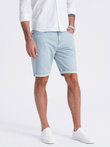 Men's denim shorts in delicate stripe - light blue V1 OM-SRDS-0129