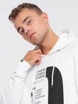 Hanorac cu imprimeu HOODIE pentru bărbați - alb V1 OM-SSPS-0152