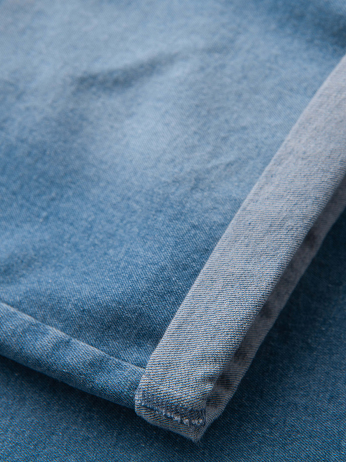 Vyriški džinsiniai šortai su užlenkta koja - mėlyni V2 OM-SRDS-0164