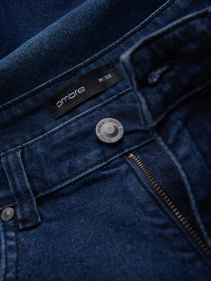 Vyriški džinsiniai trumpi šortai su skylutėmis - tamsiai mėlyni V3 OM-SRDS-0146