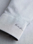 Elegant men's oxford shirt with embroidery and pocket - light grey V2 OM-SHOS-0173