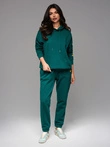 Klasické unisex tepláky s rebrovanými manžetami - tmavozelené V17 OU-PSBC-0100