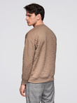 Men's RELAXED FIT sweatshirt with embossed letters - brown V3 B1712
