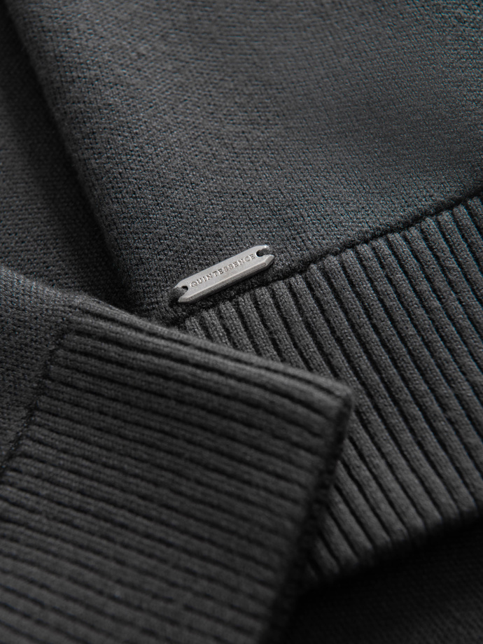 Pánský svetr na zip - grafitový V2 OM-SWZS-0146