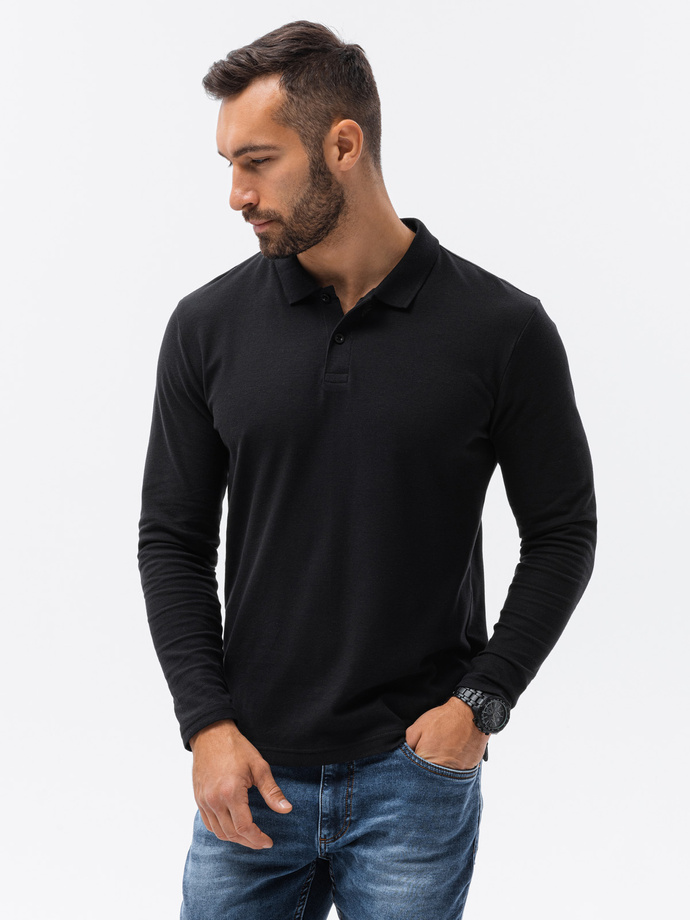 Bluza cu maneca lunga simpla barbati - negru L132