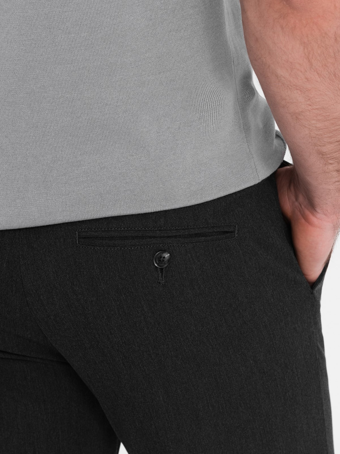 Elegant men's SLIM FIT chino pants - graphite V2 OM-PACP-0191