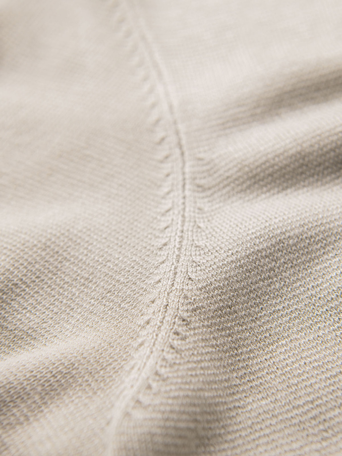 Classic knitted men's shirt with ribbed cuffs - light grey V3 OM-TSCT-0252