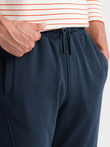 Pantaloni de trening jogger din bumbac pentru bărbați BASIC - albastru marin V1 OM-PABS-0174