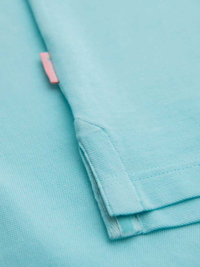 Cotton pique knit polo shirt - blue V2 OM-POSS-0103