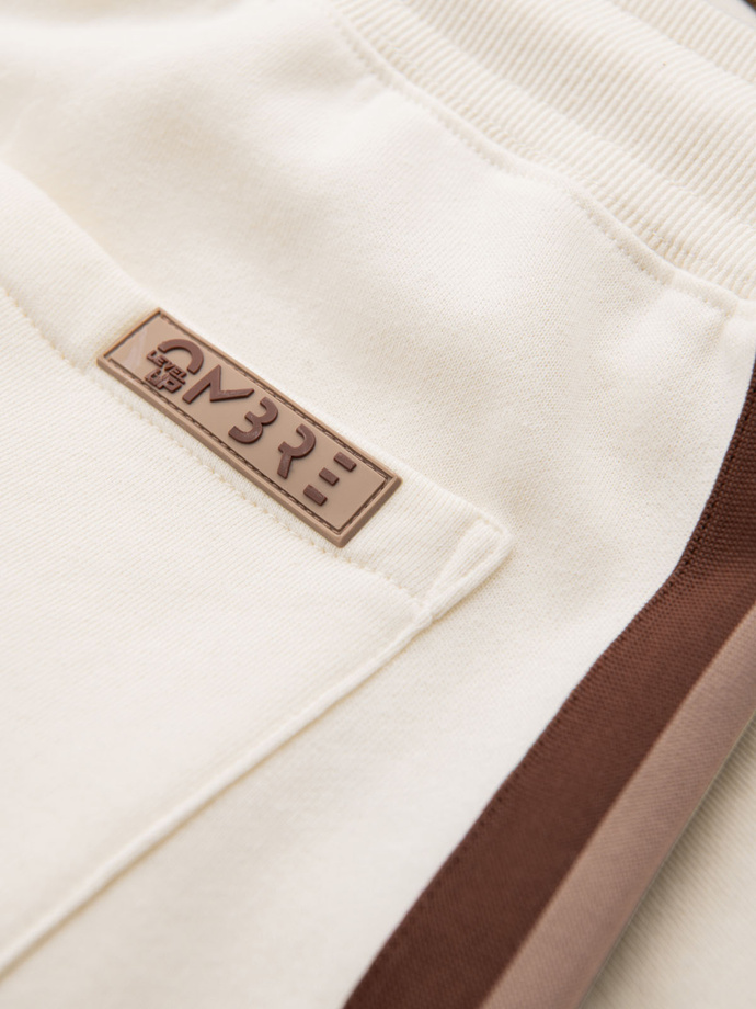 Pantaloni scurți casual pentru bărbați SLIM FIT jacquard knit - albastru marin V1 OM-SRCS-0168