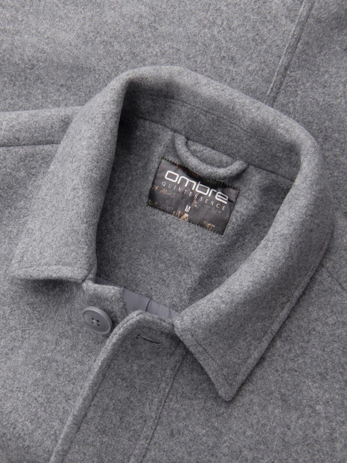 Jachetă fleece pentru bărbați din viscoză ușoară - gri V2 OM-JANP-0199