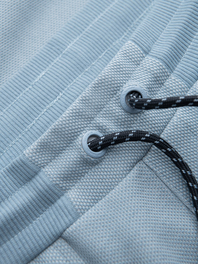 Pantaloni de trening bărbătești din tricot structurat - albastru deschis V4 OM-PASK-0211