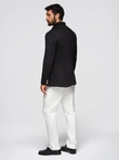 Men's knitted jacket with a fitted cut - black V5 OM-BLZB-0100