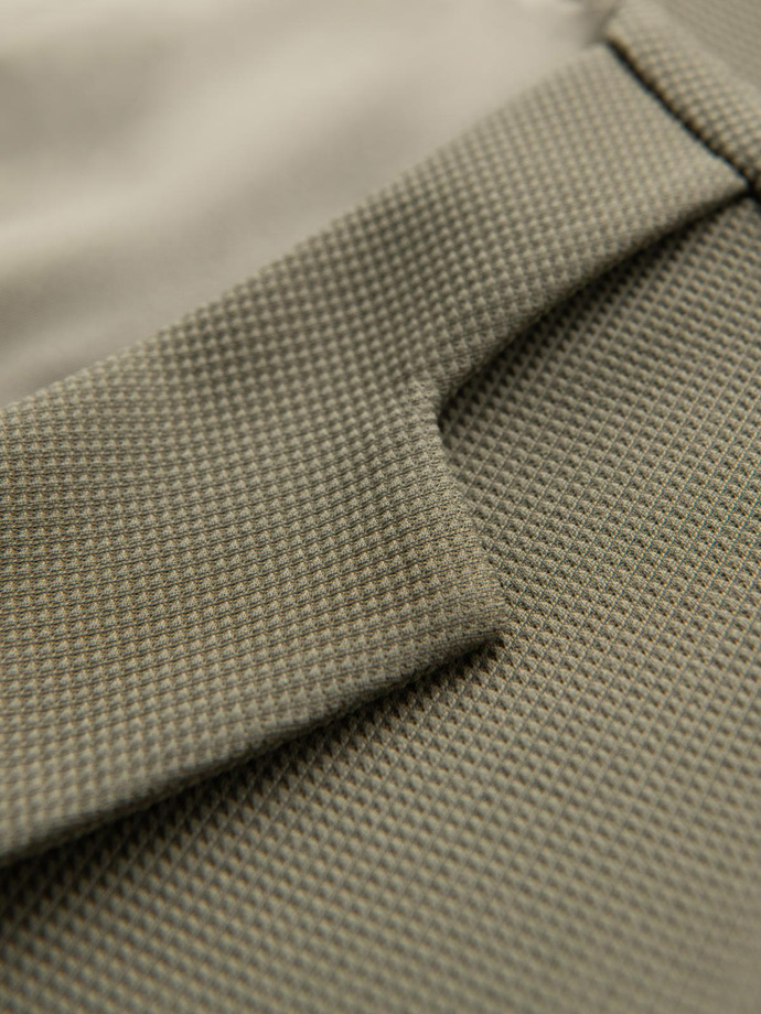 Fitted men's structured knit vest with lapels - olive V1 OM-BLZV-0144