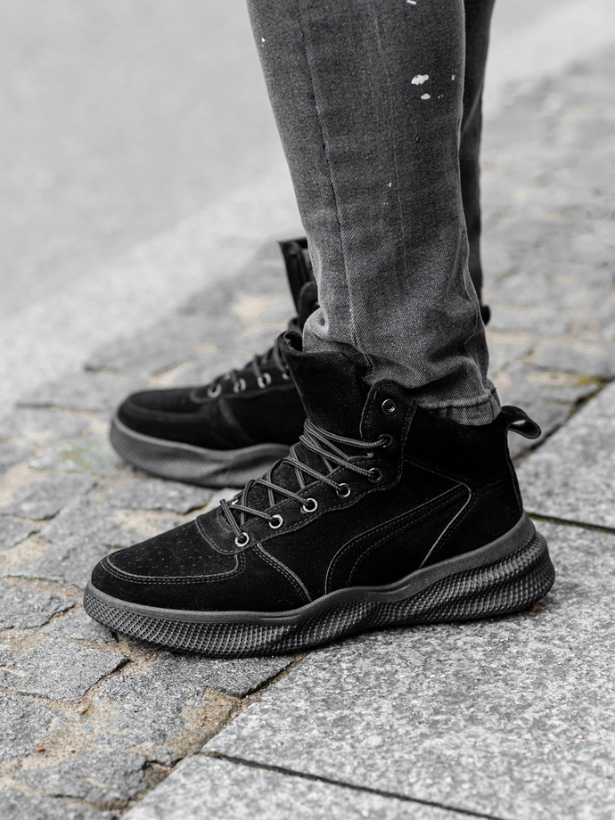 Trappers de iarna barbati - negru T380