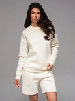 Klasická unisex mikina s kulatým výstřihem - krémová V2 OU-SNBC-0104