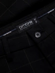 Pantaloni bărbătești cu croială clasică în carouri fine - negru V5 OM-PACP-0187