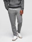 Men's sweatpants with straight leg and rubber details - grey V3 OM-PASK-0281