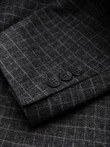 Men's checkered blazer with wool - graphite V2 OM-BLZB-0117