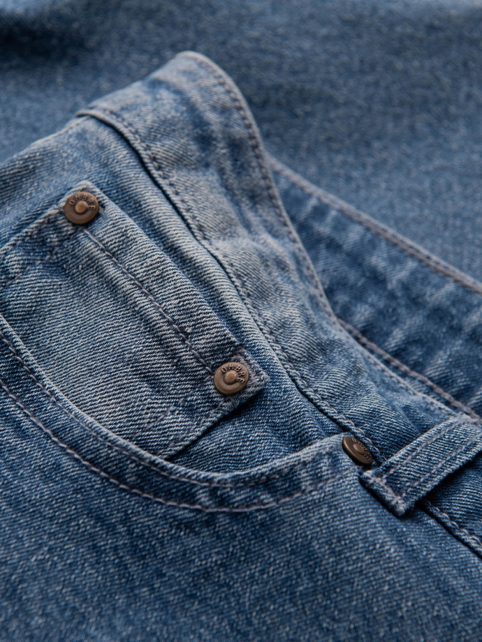 Pantaloni din denim CARROT FIT pentru bărbați cu frecare subtilă - albastru V1 OM-PADP-0162