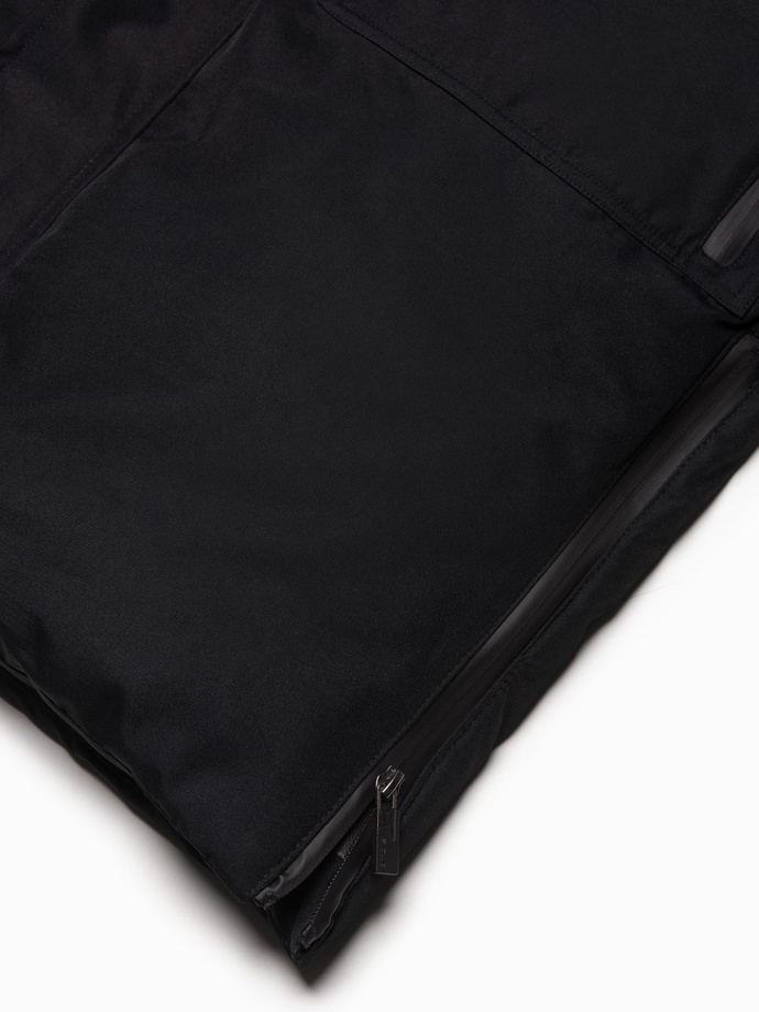 Jachetă de iarnă pentru bărbați Alaskan cu blană detașabilă de la glugă - negru V2 OM-JALJ-0148