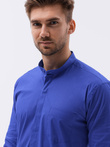 Men's elegant shirt with long sleeves - blue K307