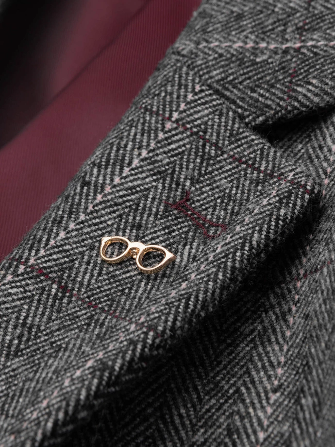 Ozdobný kovový špendlík na okuliare - zlatý V1 OU-ACPN-0110