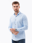 Men's shirt with long sleeves - light blue K616