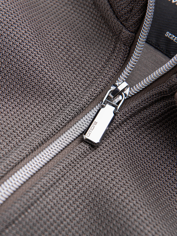 Jachetă pentru bărbați cu guler înalt și interior din fleece - Ash V2 OM-JANP-0154