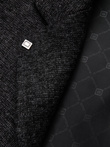Men's casual blazer with decorative pin on lapel - graphite melange V2 OM-BLZB-0120