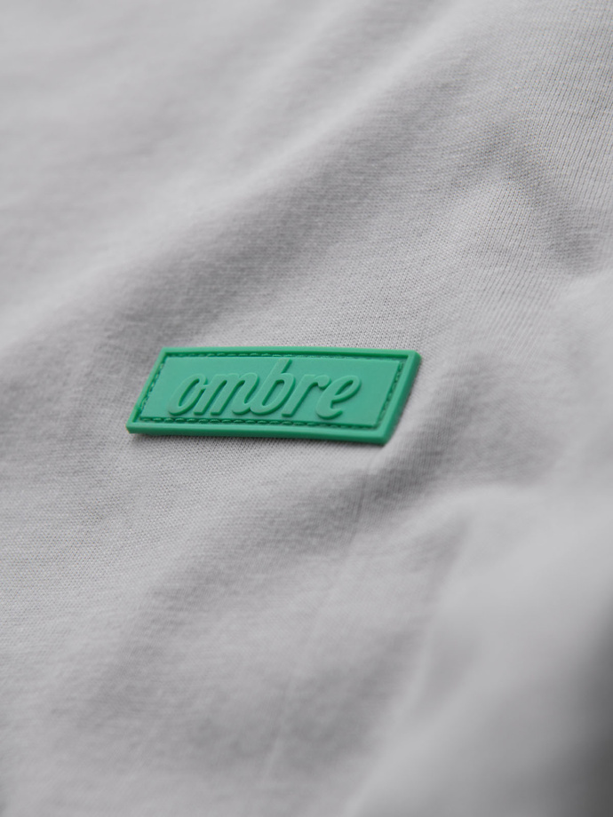 Tricou bărbătesc din bumbac cu contrast - gri deschis V2 OM-TSCT-0151