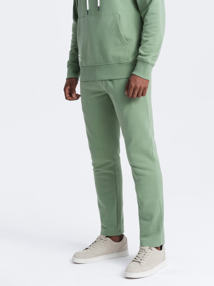 Men's tracksuit set pants + kangaroo sweatshirt - green V3 Z80
