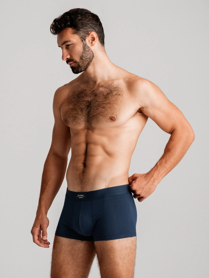 Pánské jednobarevné boxerky BASIC s elastanem - směs 3 balení OM-UNBB-0106