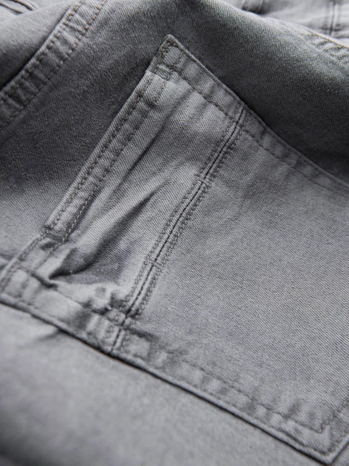 Pánské džínové krátké šortky s jemným sepráním - šedé V2 OM-SRDS-0145