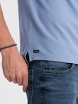 Tricou polo fără guler pentru bărbați - albastru V3 OM-TSCT-0156